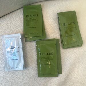 Elemis NWT Travel Sample Pouches of Exfoliator, Cream Cleanser & Facial Wash +